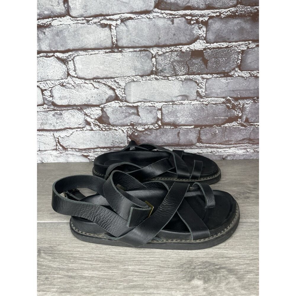 The Bali Taylor Black Leather Ankle Strappy Platform Sandals Women M 41EU/10M US
